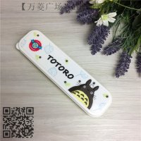 可爱卡通儿童餐具 学生便携餐具套装 不锈钢勺子筷子叉三件套盒子