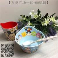 可爱卡通儿童餐具 碗+杯+匙羹套装 学生便携餐具套装