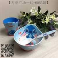 可爱卡通儿童餐具 碗+杯+匙羹套装 学生便携餐具套装