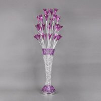 浪漫紫色铝丝花瓶落地灯手工花瓶灯具简约LED灯饰YG-6221