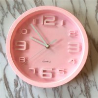 时尚精美造型电子时钟粉红色挂钟