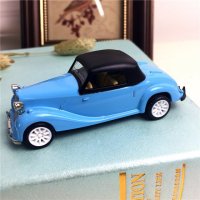 模型车 天蓝色合金复古小轿车模型玩具车