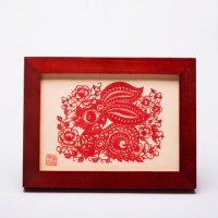 剪纸画相框生肖兔	木+剪纸（不含税）