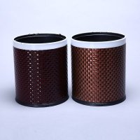 不锈钢时尚客厅垃圾筒 时尚创意花纹双层客房桶 10LCA-3