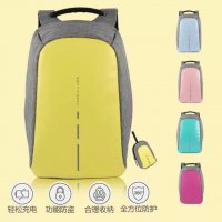 外贸新款 商务男士防盗电脑包usb充电智能多功能旅行出差双肩包