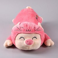 3号趴三色猪 超柔 抱枕毛绒玩具送女友生儿童婚庆礼物