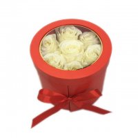 圆形双层旋转盒 PVC 开窗 鲜花包装 圆形零食礼品盒 婚庆礼盒