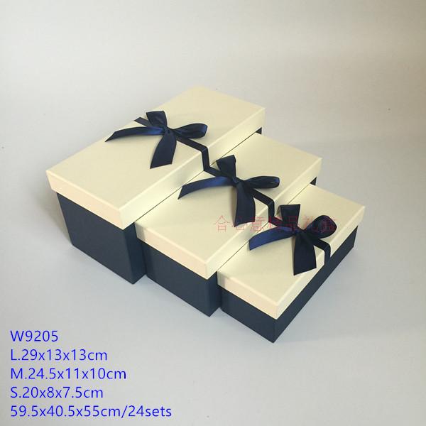 工厂直供 高档礼品盒长方形三件套鲜花盒 蝴蝶结礼物包装盒2