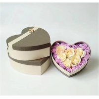纯色心形花盒 婚庆礼盒鲜花礼品包装盒三件套 桃心礼品盒