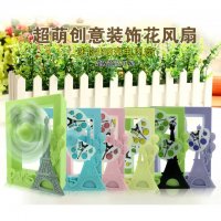 塔形装饰花充电小风扇 创意视窗小风扇 USB小风扇 锂电池风扇