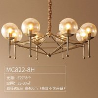 全铜美式吊灯现代设计师创意个性客厅灯北欧简约餐厅卧室灯具