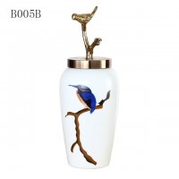 小鸟花陶瓷罐B005B