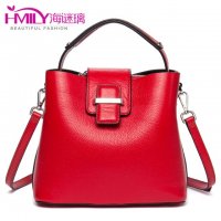 海谜璃(HMILY)新款女包头层牛皮手提包 甜美淑女手提包单肩包斜挎包 四色可选H6895