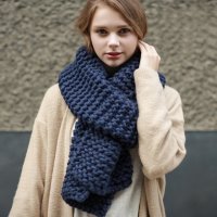 百搭原宿围巾女冬季毛线粗韩版学生简约针织粗线长款加厚保暖加长
