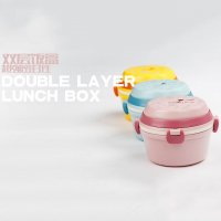 B-515环保双层塑料饭盒午餐盒 食品级双层保温饭盒儿童餐具批发