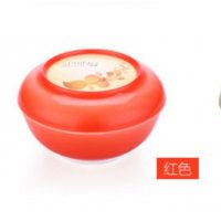创意碗套装水晶两用碗日式碗学生饭碗带盖微波炉碗小号320+500+900ml三件套红色