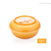 创意碗套装水晶两用碗日式碗学生饭碗带盖微波炉碗小号320ml橙色