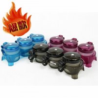 厂家直销创意磨砂玻璃调味罐食品级三件套调味盒XC-215厨房小工具