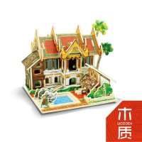 若态木质 世界风情系列-泰国度假酒店 立体拼图玩具 生日创意礼物