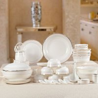 高档骨瓷餐具52头时尚密码