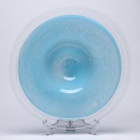水晶玻璃果盘 欧式炫彩时尚蓝色水果盘小吃碟 创意零食盘蓝色干果盘KL37PB