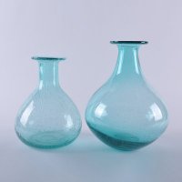 欧式细平口圆身圆形透明玻璃花瓶 家居饰品工艺摆件 国际绿色款A2430LB