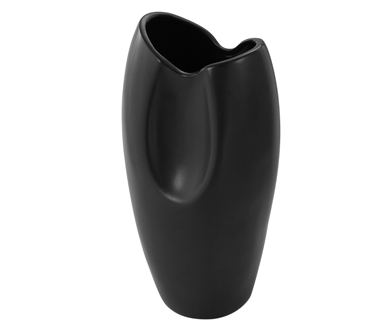 美式现代简约金色黑色白色陶瓷电镀花瓶样板间软装装饰工艺品摆件702684