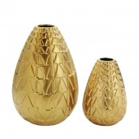 欧式陶瓷大花瓶哑光电镀金色轻奢花瓶美式客厅家居样板房创意摆件NHTC2225