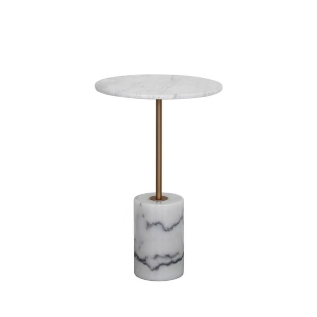 LY-7003A白色  ，40cmX60cm，大理石+铁艺，个性家居别墅店面橱窗现代轻奢桌子