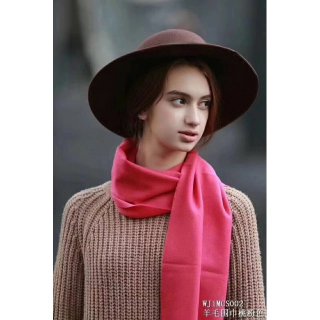 Bravo UGG澳洲美丽奴羊毛围巾奢华面料WJ1MCS002纯桃粉色