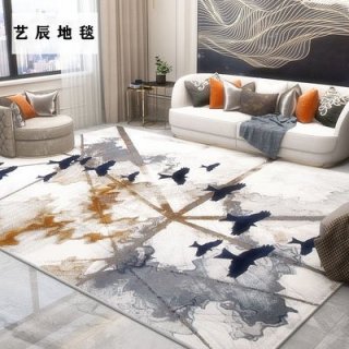 （艺辰地毯）简约现代轻奢家用地毯客厅北欧风格沙发茶几垫卧室床边毯可机洗