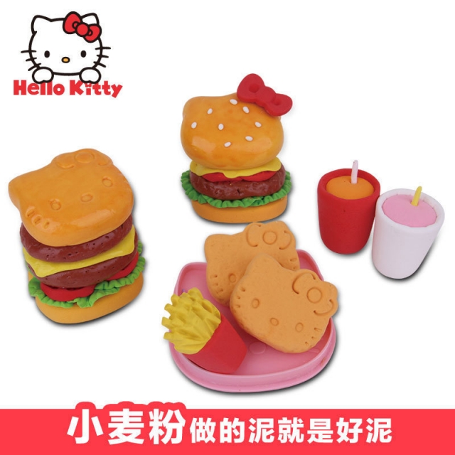 Hellokitty凯蒂猫儿童开心午餐模具彩泥套装黏土玩具KT-8607
