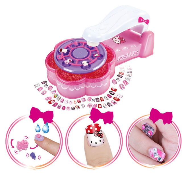 凯蒂猫梦幻美甲设计师女生过家家玩具套装儿童化妆品礼物