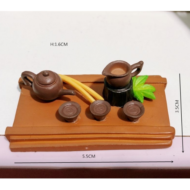 dollhouse  miniatures食玩 diy 模型仿真黏土迷你袖珍 茶盘茶具