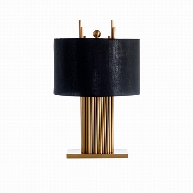 美式风格多管状铁艺灯具设计师古典美式大理石样板房客厅台灯