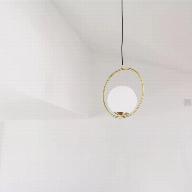 简约个性环形球体白色灯具样板房客厅餐厅吧台卧室菱形吊灯