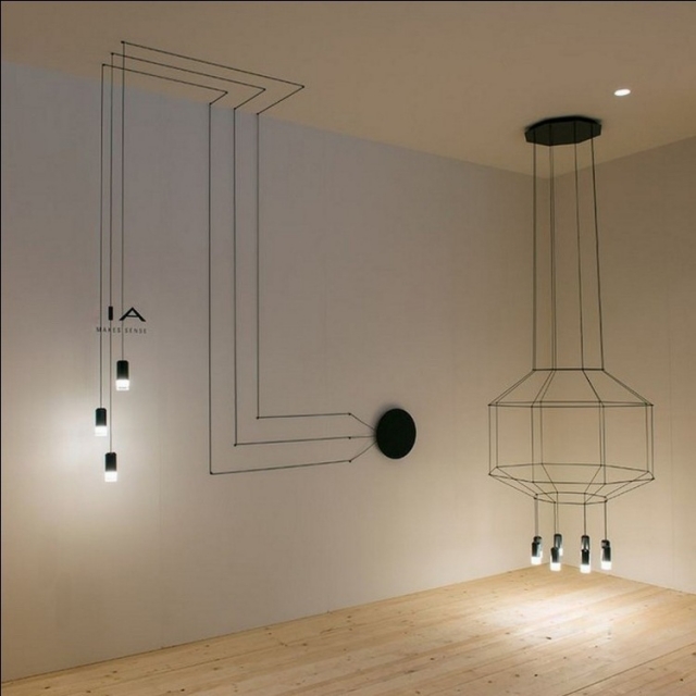 后现代简约DIY电线创意个性可调客厅卧室工作室吊灯