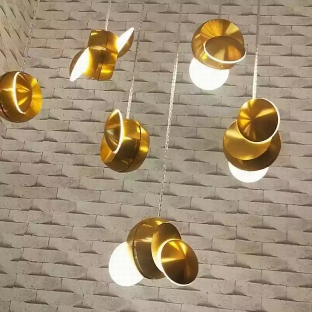 现代风格铁艺亚克力溜溜球形灯具样板房客餐厅卧室吧台吊灯