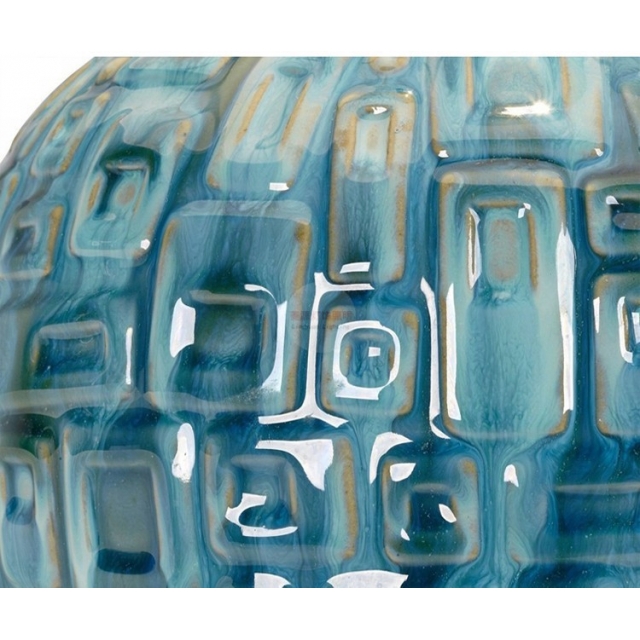 2018新中式高温精制海蓝色浮雕陶瓷样板房客厅主卧办公桌台灯