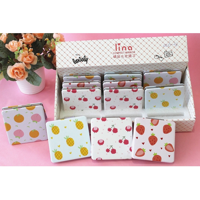[] 沙龙时尚卡通镜 双面高清折叠化妆镜 小巧便携包包镜 厂家直销
