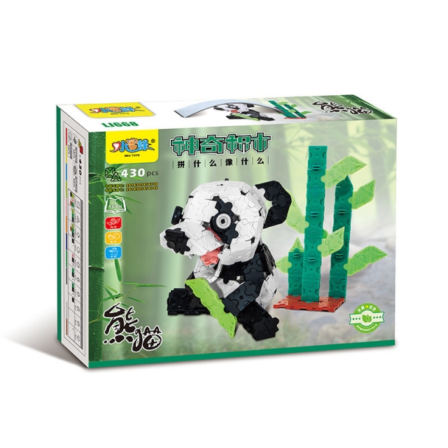 厂家直销 熊猫组合创意款3D拼插Diy积木益智玩具儿童礼品亲子游戏