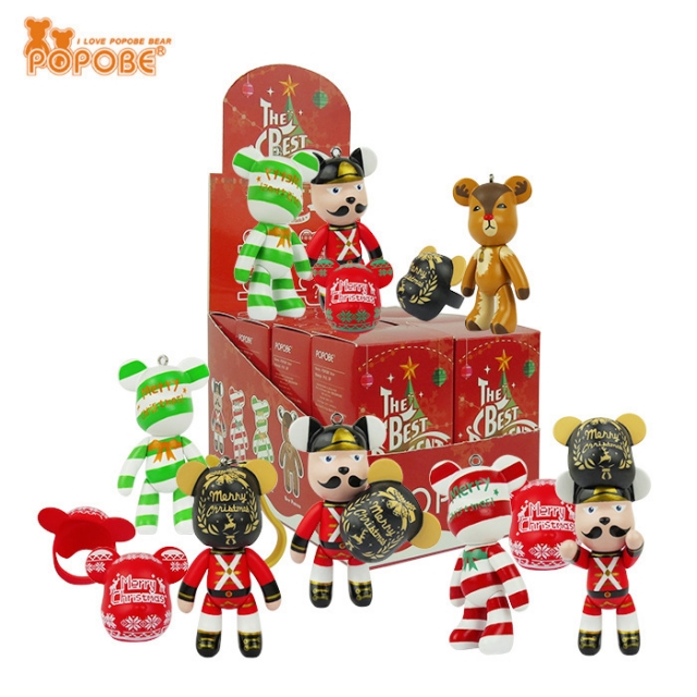 POPOBE正版暴力熊 3寸钥匙扣 圣诞盲盒 圣诞礼品 手办公仔 节日