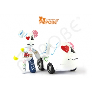 POPOBE正版暴力熊 2寸车盒 T7 卡通 Q版 摆件 动漫 抓抓机 装饰