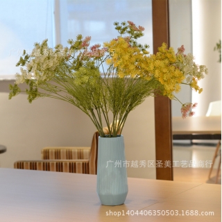 仿真蕾丝花5头水竹草家居装饰仿真植物塑料花批发高端花艺插花用