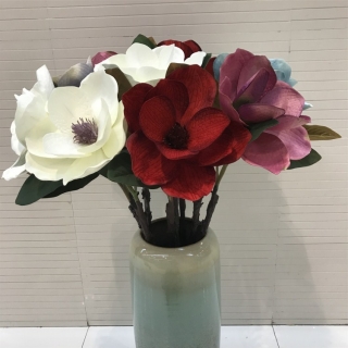 厂家直销 3片叶高仿真单支大玉兰花 酒店花艺套装仿真花