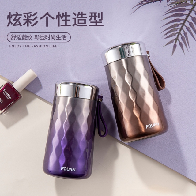 广州富全炫纹保温杯新品个性水杯子304不锈钢茶杯渐变学生杯