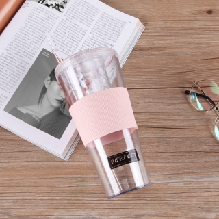 【厂家直销】爆款懒人吸管杯 大容量专利水杯子 水果茶杯礼品定制