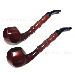 红檀木烟斗竹节烟斗 长烟斗批发 烟丝斗黑檀竹节绿檀长烟斗