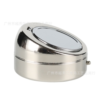 家居摆件小号不锈钢带盖密封烟灰缸 创意个性时尚便携车载烟灰缸