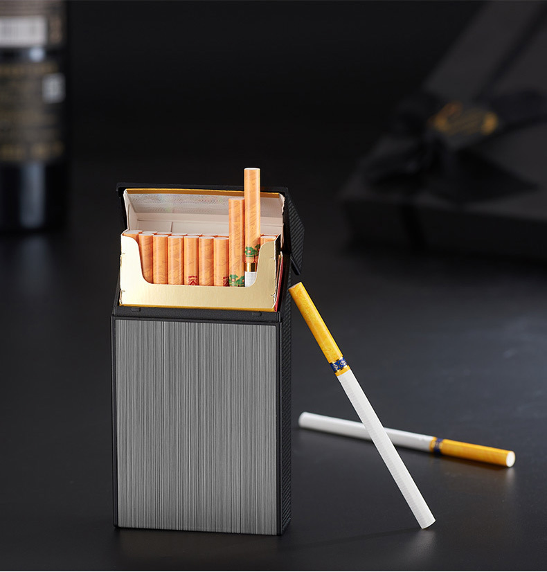hb208创意细烟20支装烟盒usb充电烟盒一体式打火机烟具厂家批发